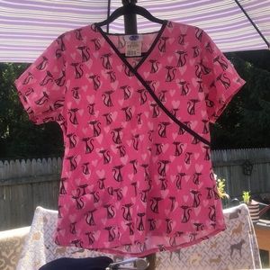 Landau cat scrub top